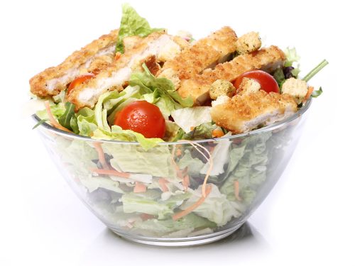 Snacksalat mit Crispy Chicken